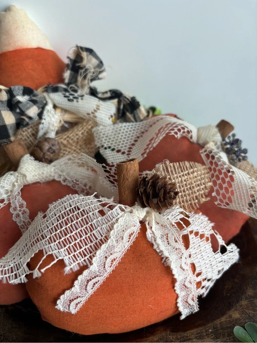 Rustic Farmhouse Pumpkin Bowl -Fillers Fall Accents Set 3 NEW Custom Final Sale